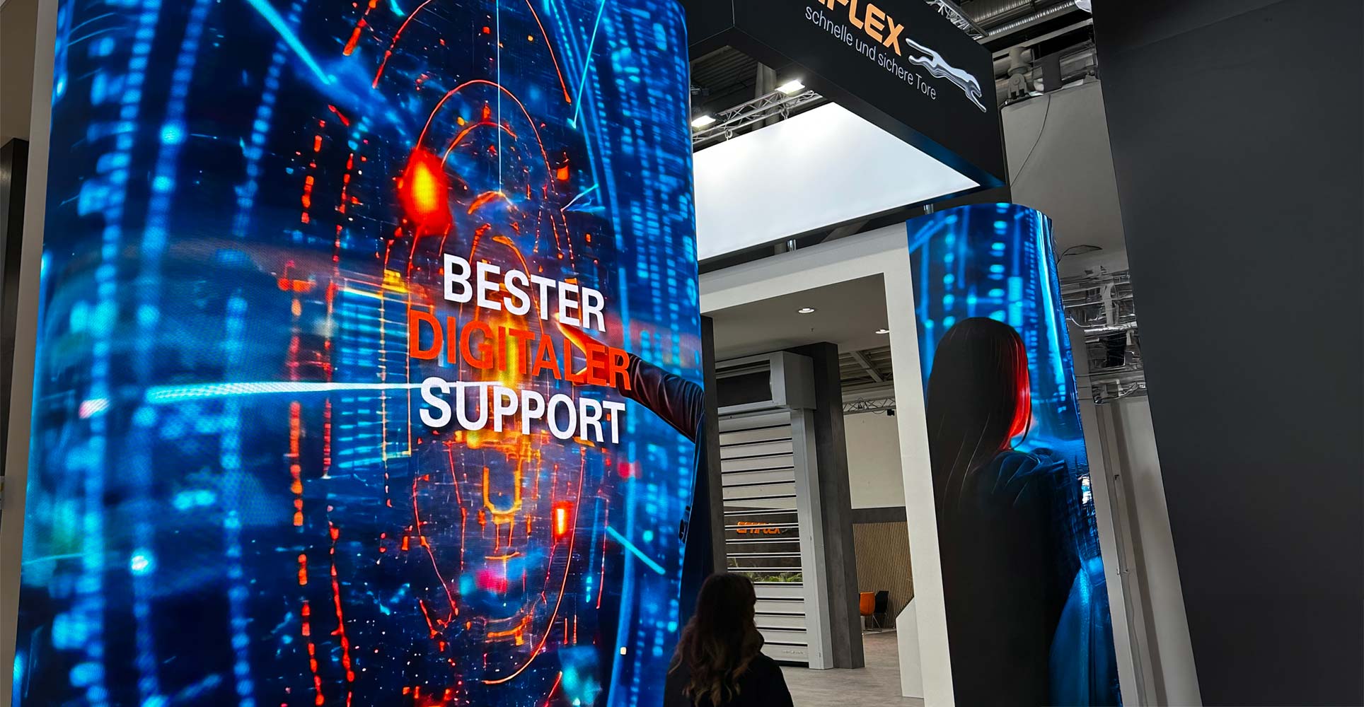 Messestand Efaflex, bester, digitaler Support